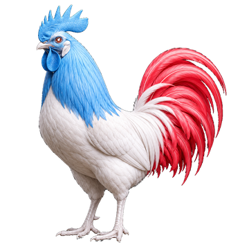Coq gaulois tricolore